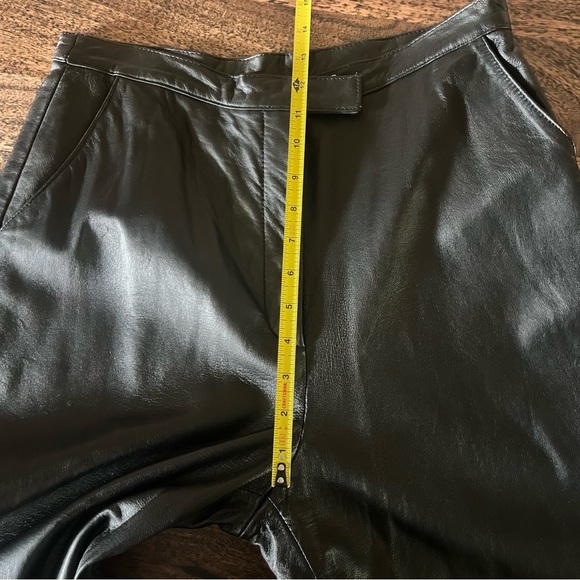 ALFANI Vintage 90s Y2K Black Genuine Lamb Leather Pants Sz 12 Fully Lined - Picture 5 of 10